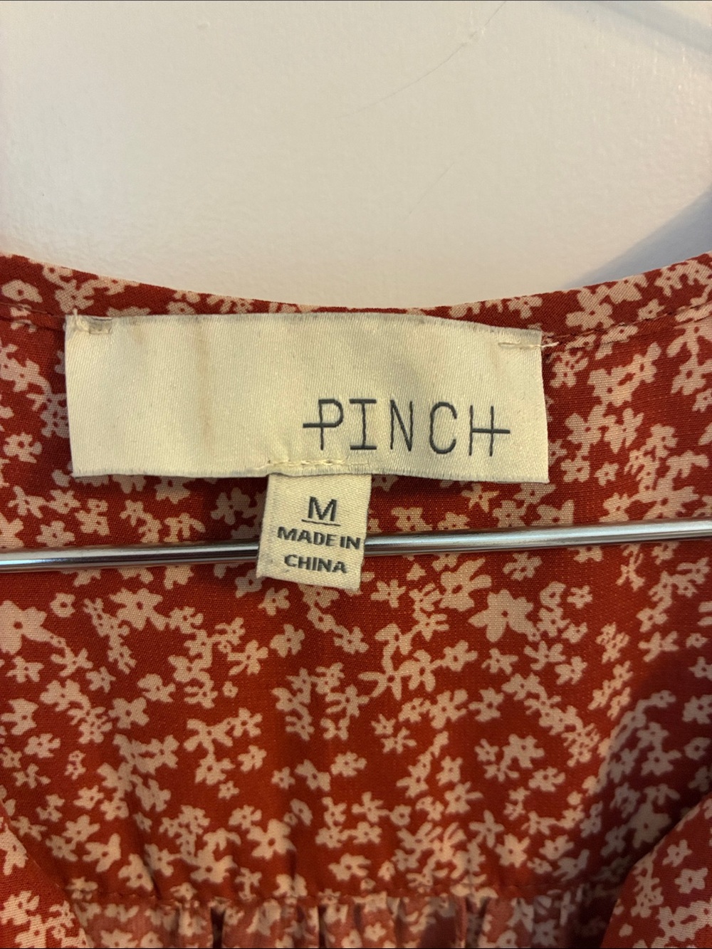 Pinch Rust Floral Ruffle-Sleeve Mini Dress - Picture 2 of 5